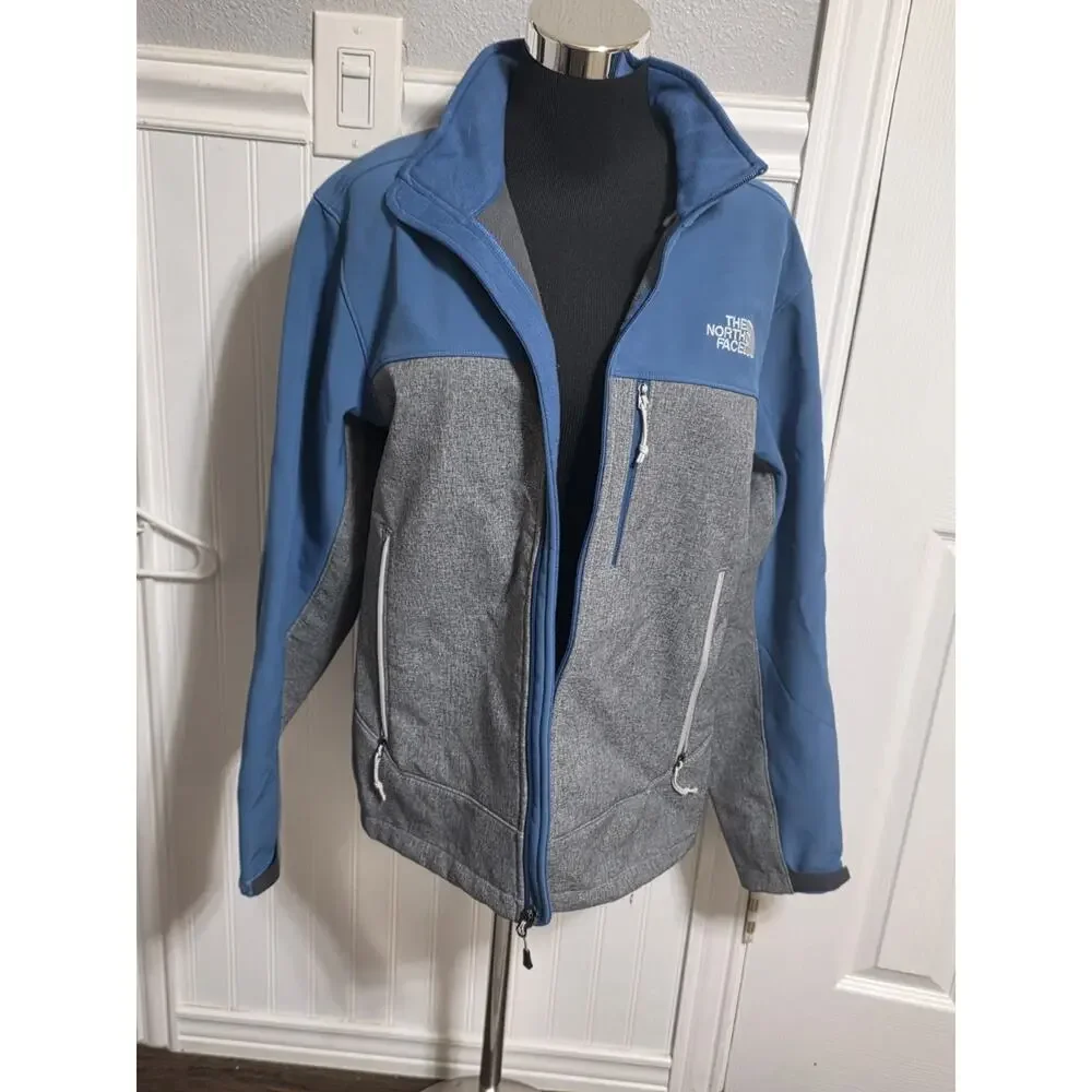 The North Face Mens Medium Monterey Blue Apex Climate Block Softshell Jacket